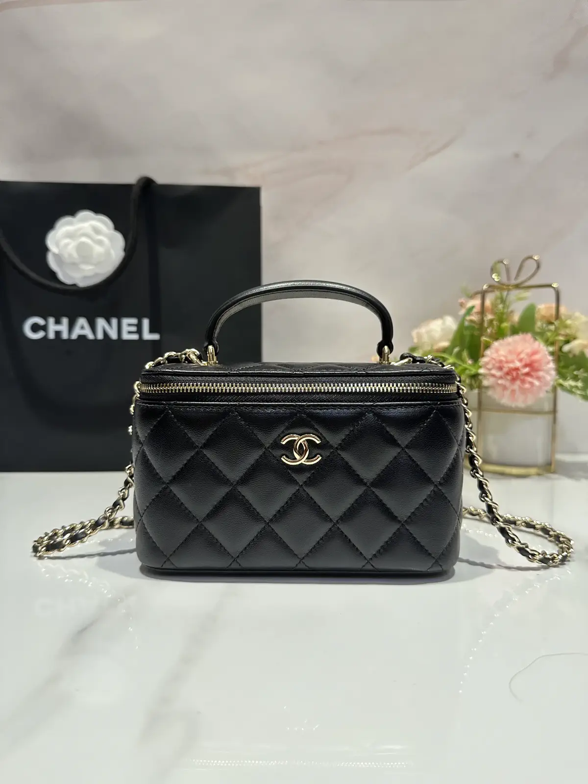 Chanel Quilted Top Handle Vanity Bag image 1