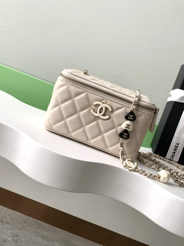 Chanel Quilted Cosmetic Bag with Chain Strap image 1