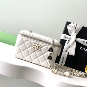 Chanel Quilted Cosmetic Bag with Chain Strap image 1