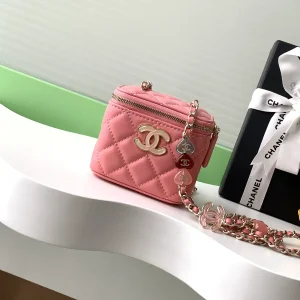 Chanel Quilted Cosmetic Bag with Chain Strap image 1