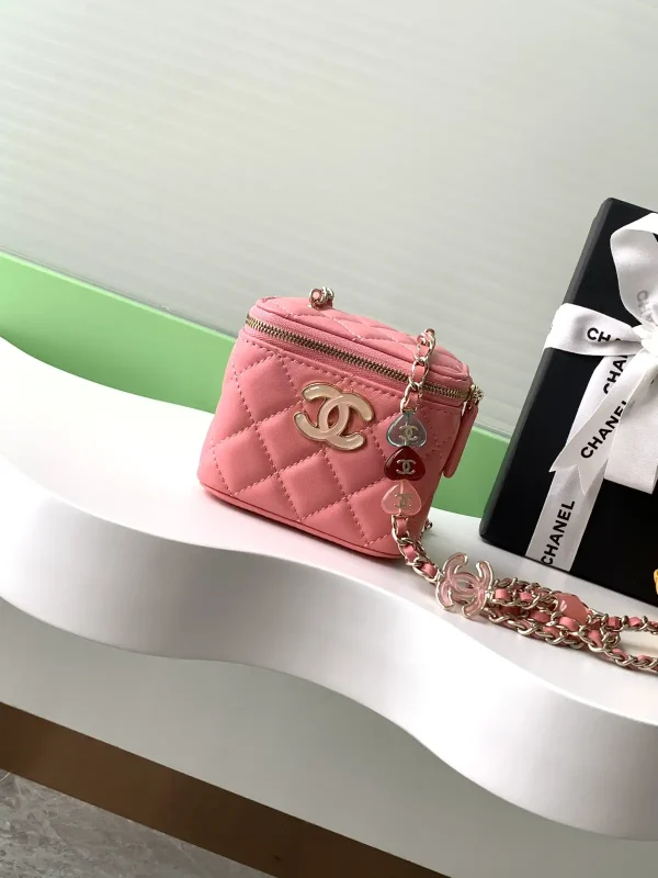 Chanel Quilted Cosmetic Bag with Chain Strap image 1