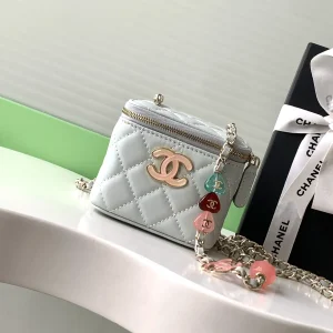 Chanel Quilted Cosmetic Bag with Chain Strap image 1