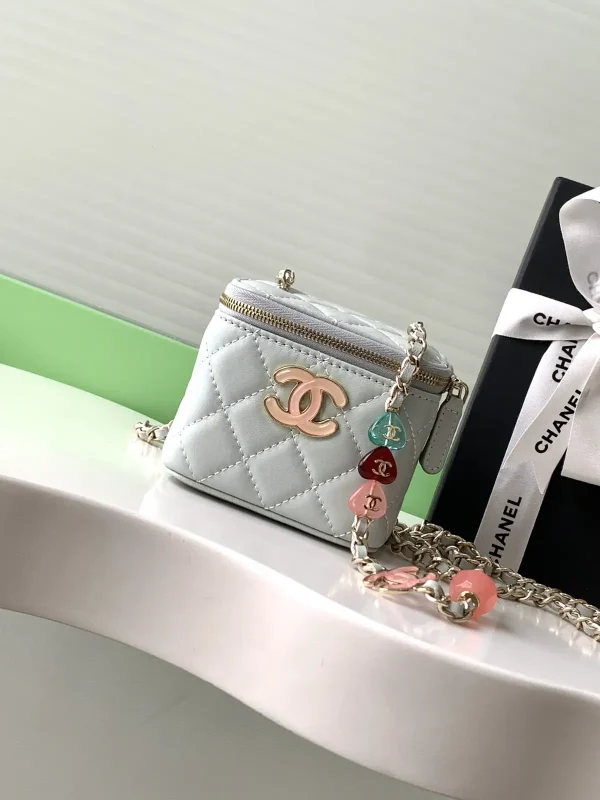 Chanel Quilted Cosmetic Bag with Chain Strap image 1