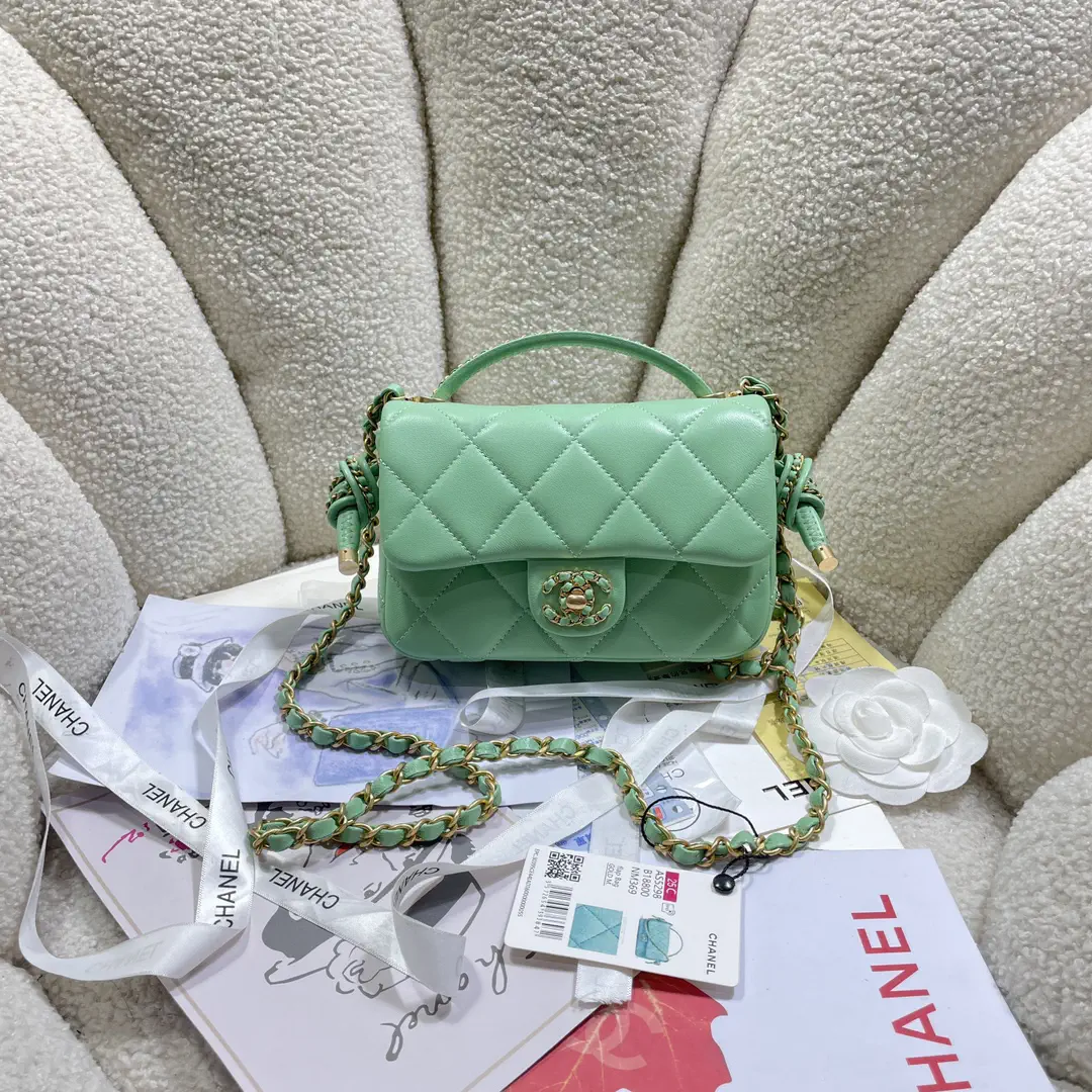 Chanel Quilted Top Handle Bag with Chain Strap image 1