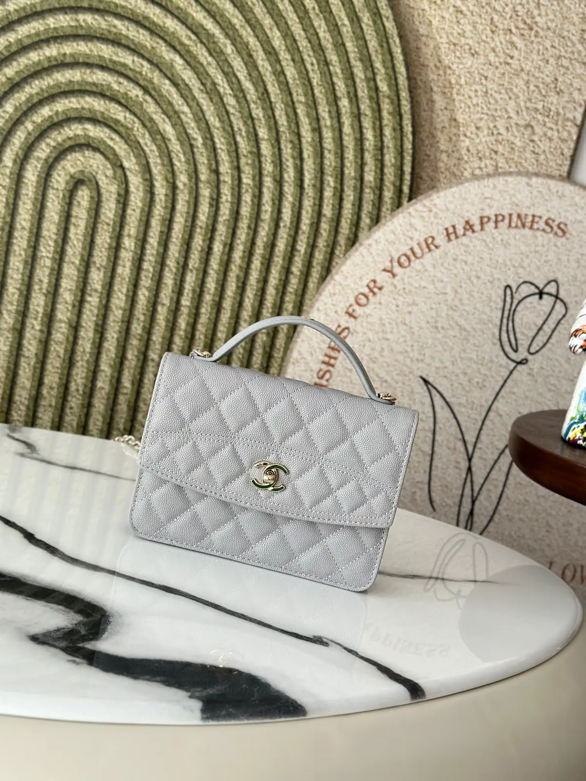 Chanel Quilted Top Handle Bag with Removable Chain image 1