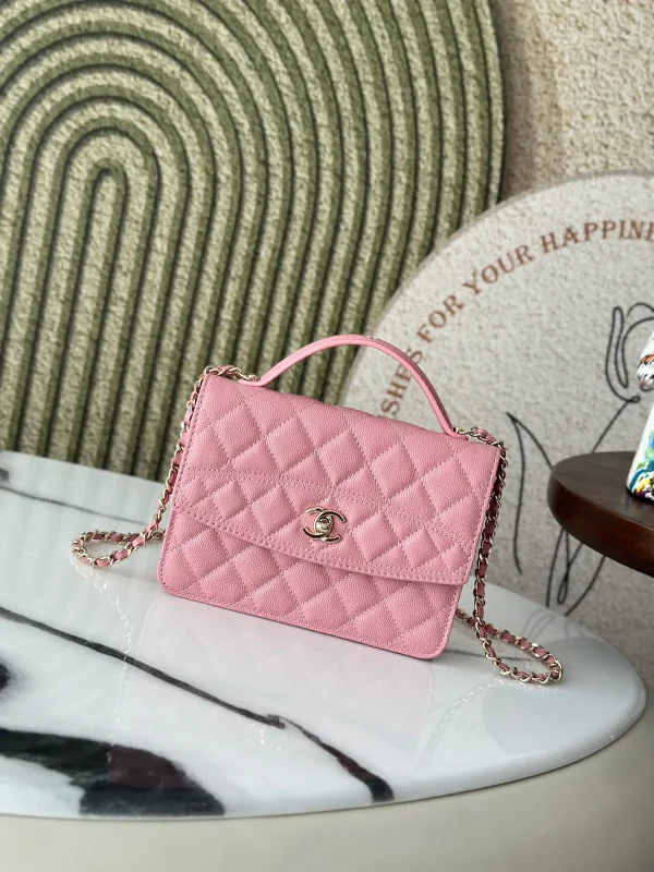 Chanel Quilted Pink Convertible Chain Bag image 1