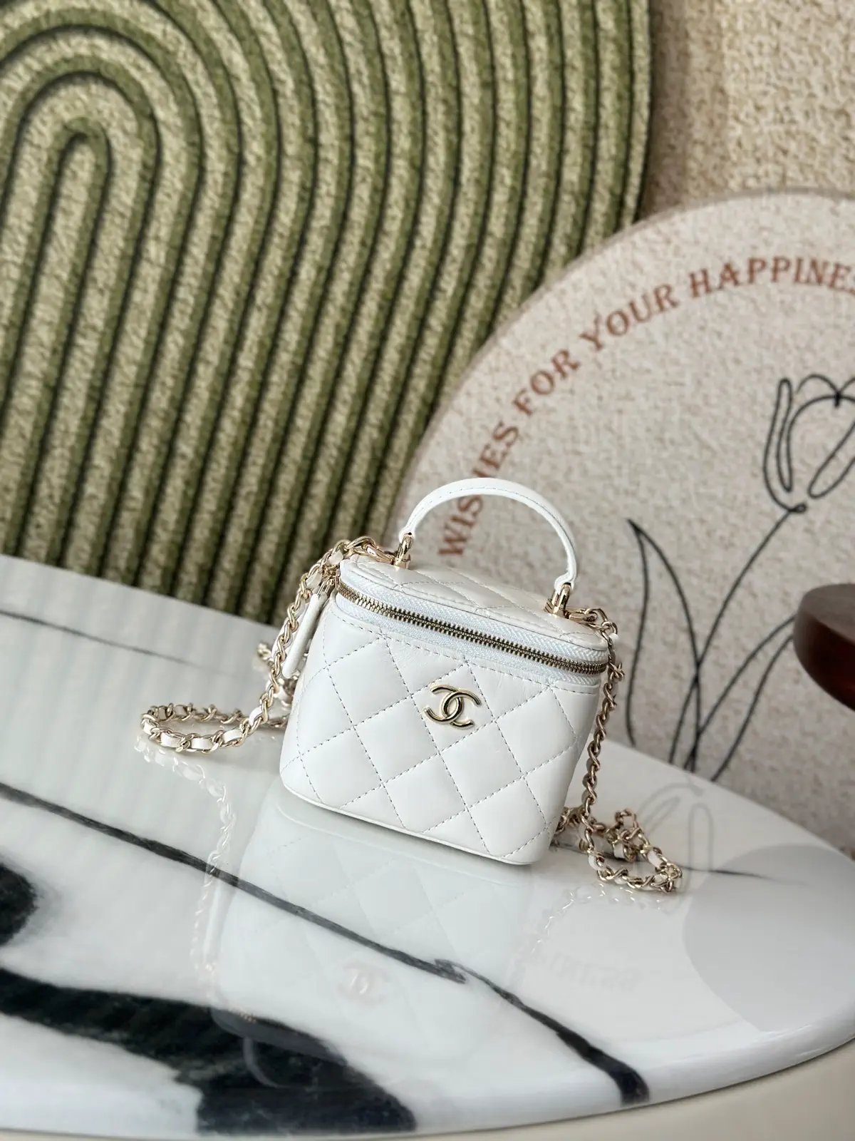 Chanel Quilted Small Chain Box Bag with Top Handle image 1