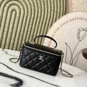 Chanel Quilted Chain Box Bag with Top Handle image 1