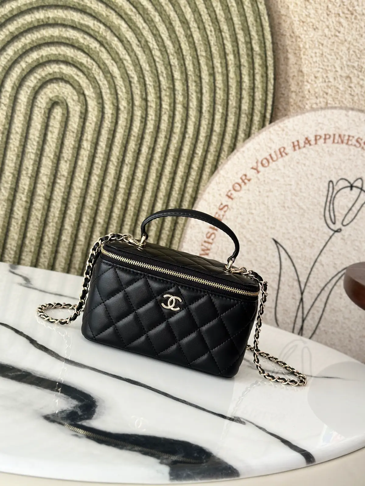Chanel Quilted Chain Box Bag with Top Handle image 1
