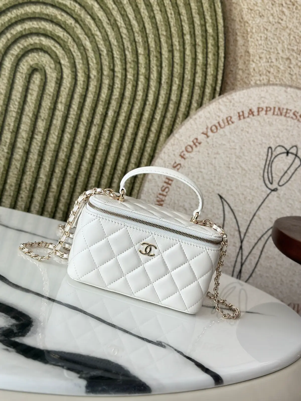 Chanel Quilted Chain Box Bag with Top Handle image 1