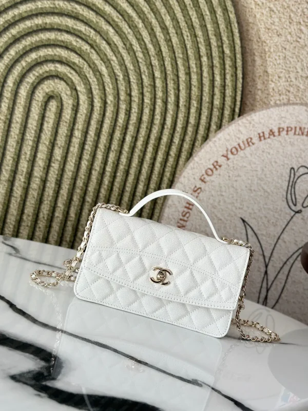 Chanel Quilted Caviar Leather Top Handle Crossbody Bag image 1