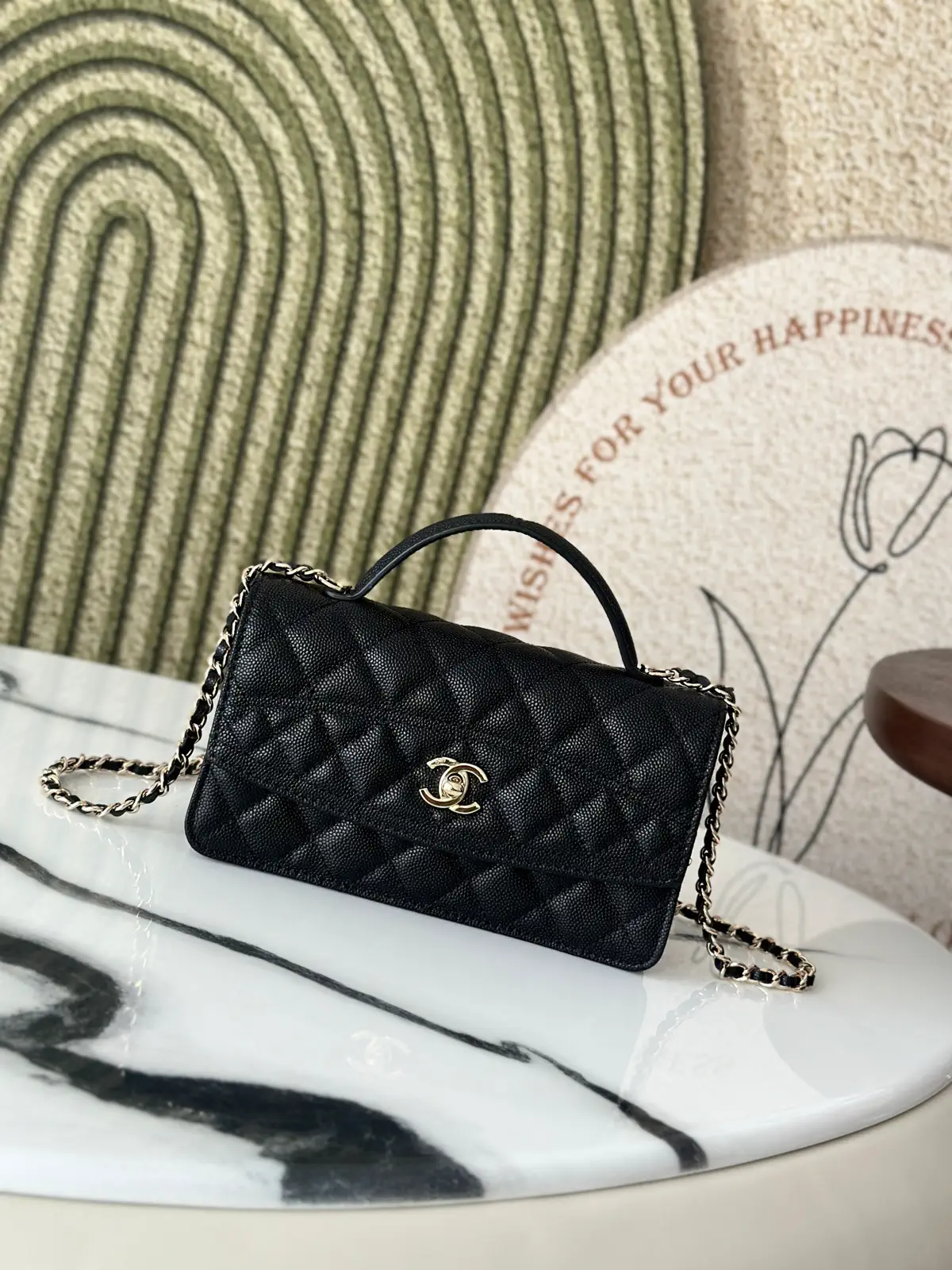 Chanel Quilted Top Handle Crossbody Bag image 1