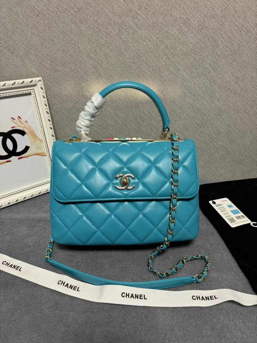 Chanel Quilted Top Handle Bag image 1