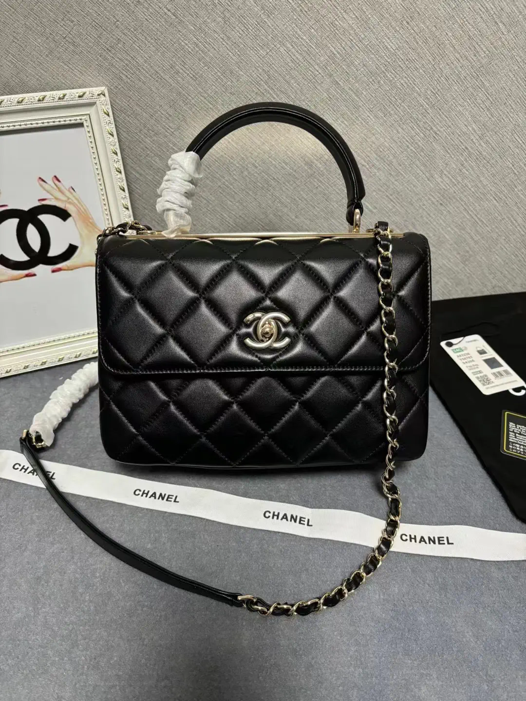 Chanel Quilted Top Handle Bag image 1