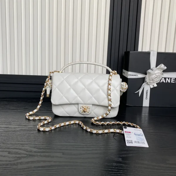Chanel Quilted Top Handle Bag with Chain Strap image 1