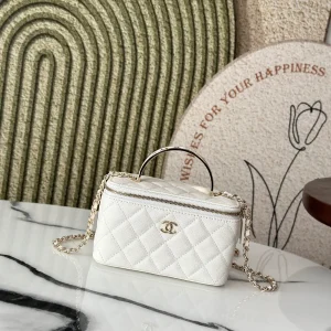Chanel Quilted Chain Vanity Bag with Top Handle image 1