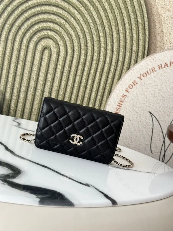 Chanel Quilted Rhinestone Chain Crossbody Bag image 1