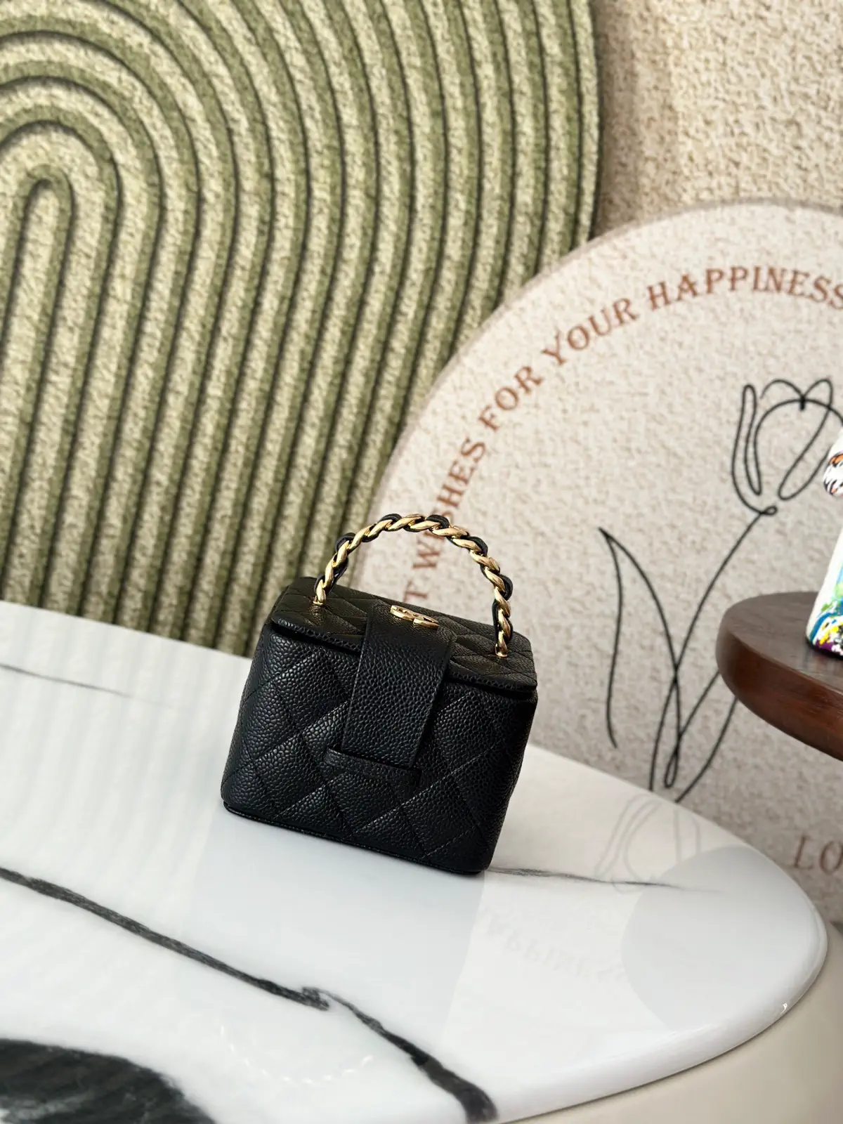 Chanel Quilted Top Handle Cosmetic Bag image 1