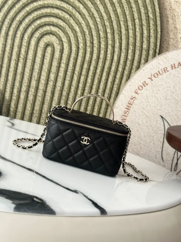 Chanel Quilted Chain Box Bag with Enamel Buckle Handle image 1