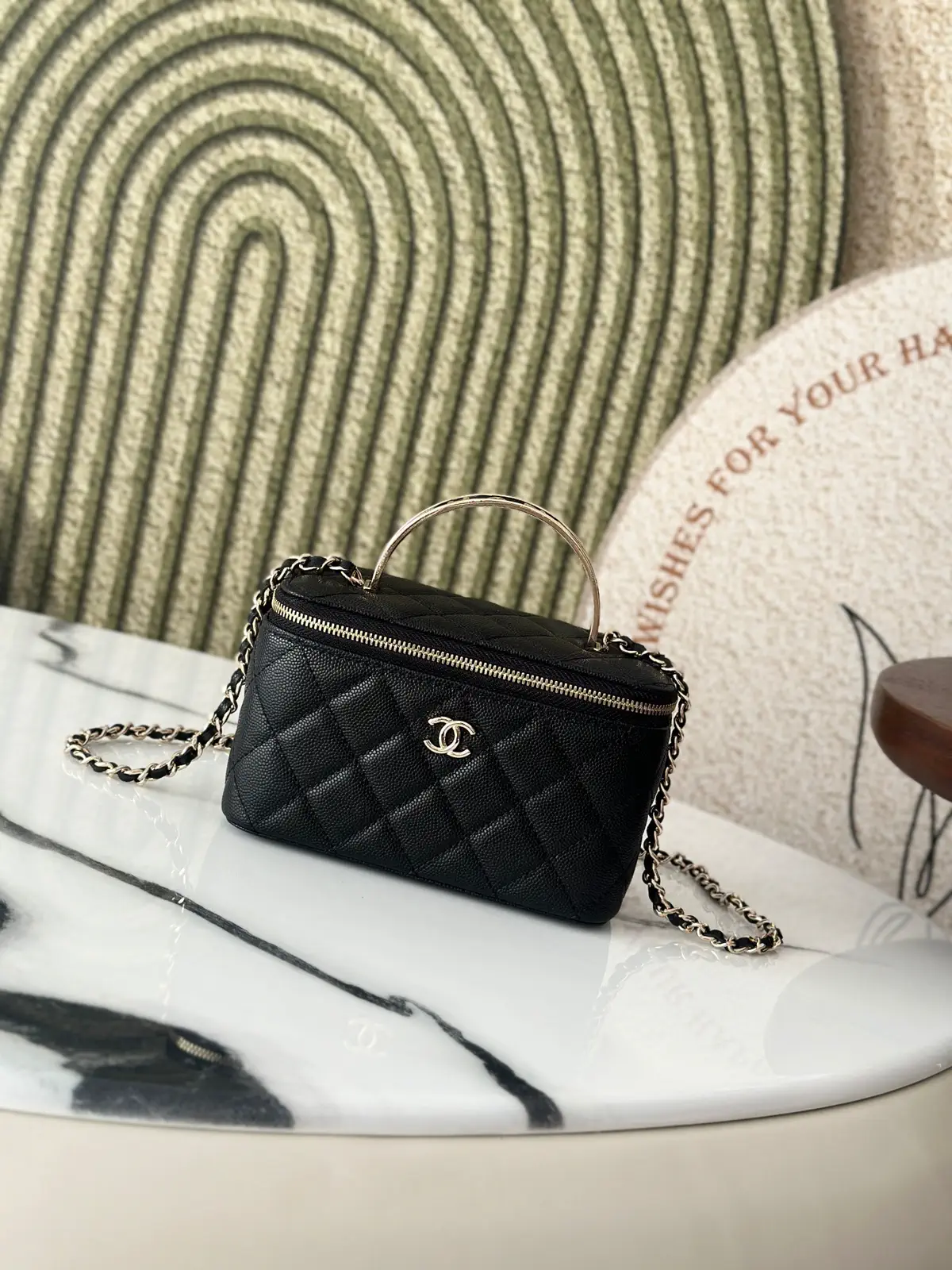 Chanel Quilted Chain Box Bag with Enamel Buckle Handle image 1