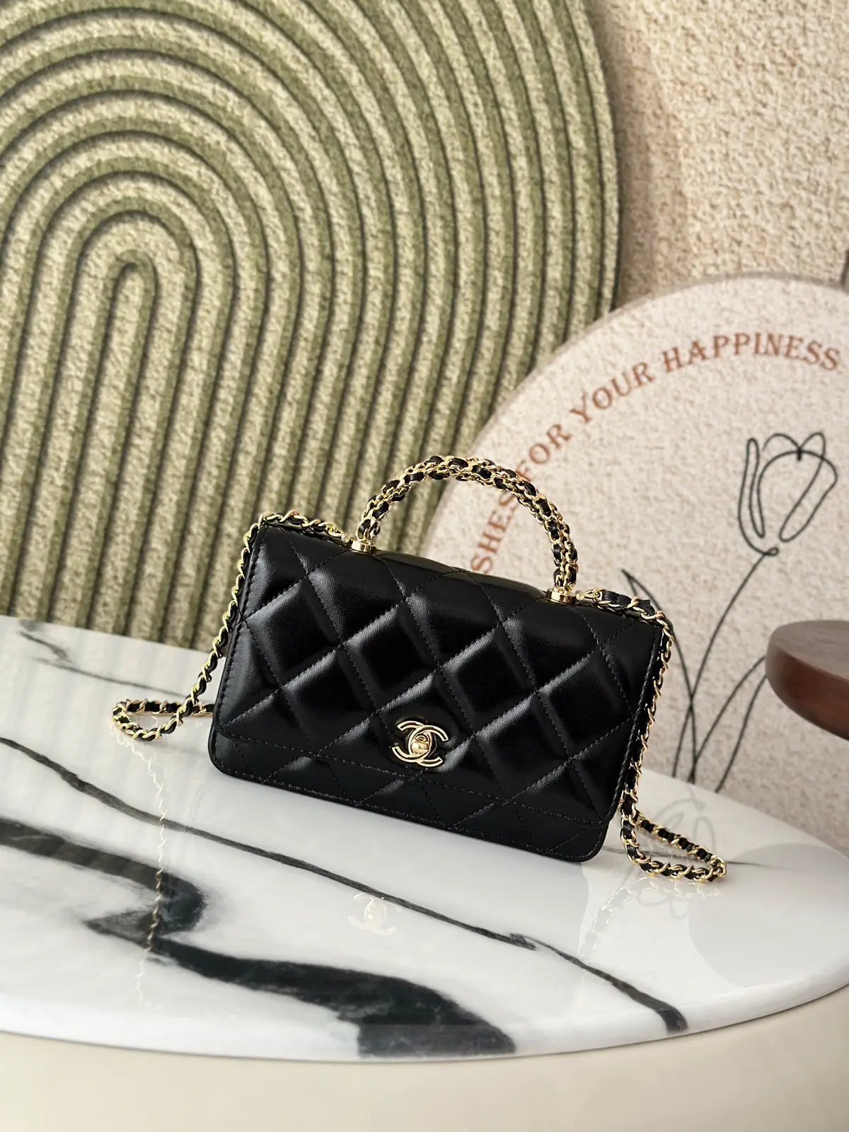 Chanel Quilted Top Handle WOC Crossbody Bag image 1
