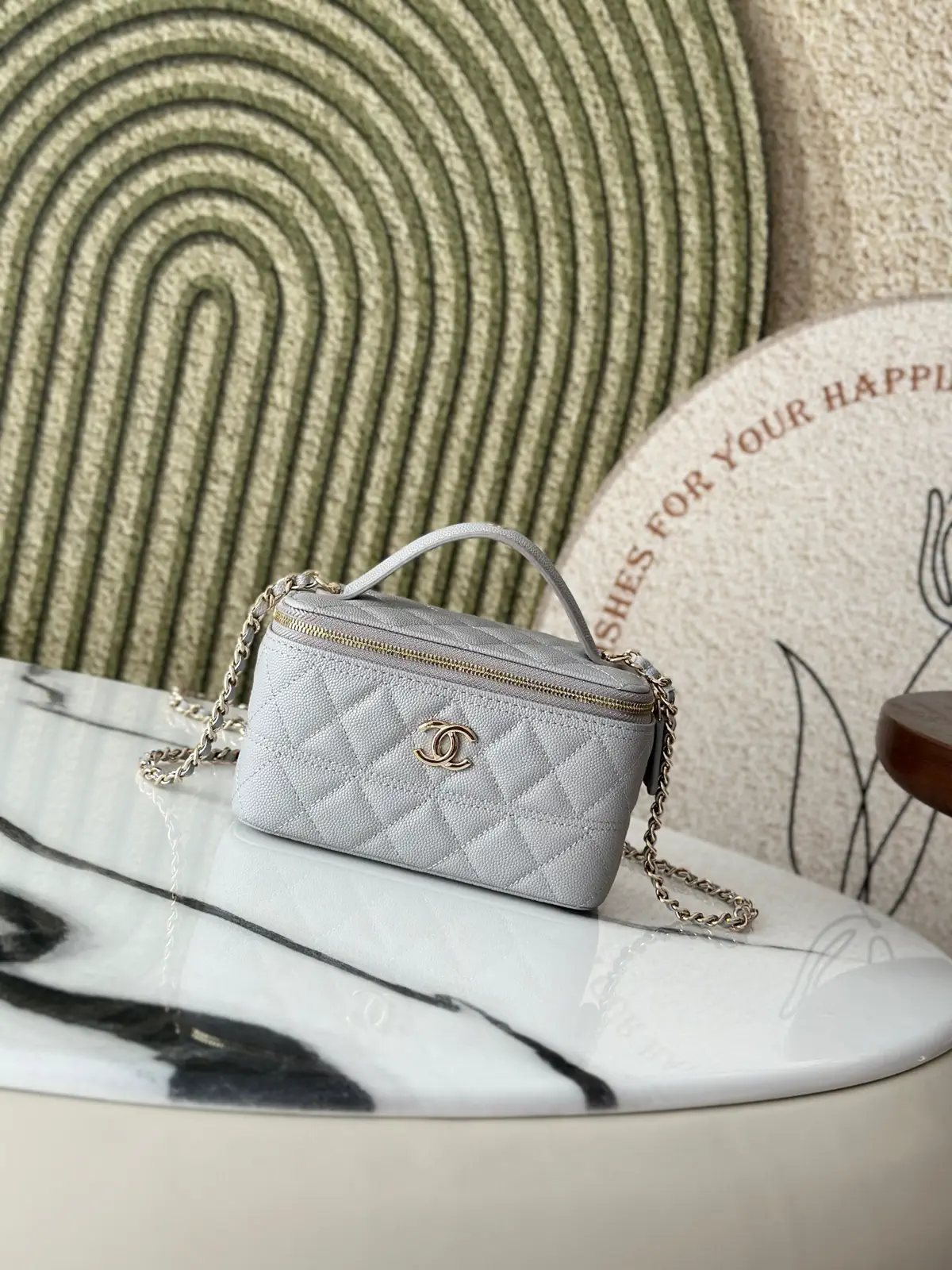Chanel Quilted Crossbody Bag with Chain Strap and Top Handle image 1