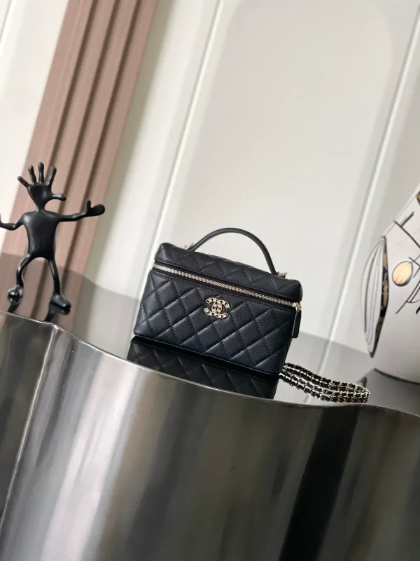 Chanel Quilted Chain Cosmetic Bag image 1