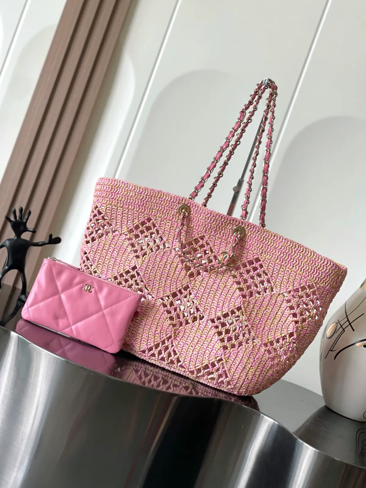 Chanel Woven Openwork Tote Bag image 1
