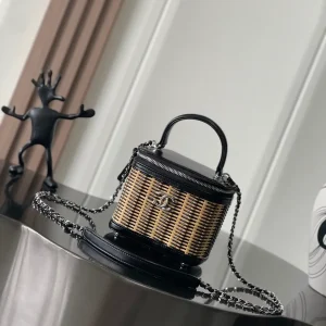 Chanel Woven Rattan Cosmetic Bag image 1