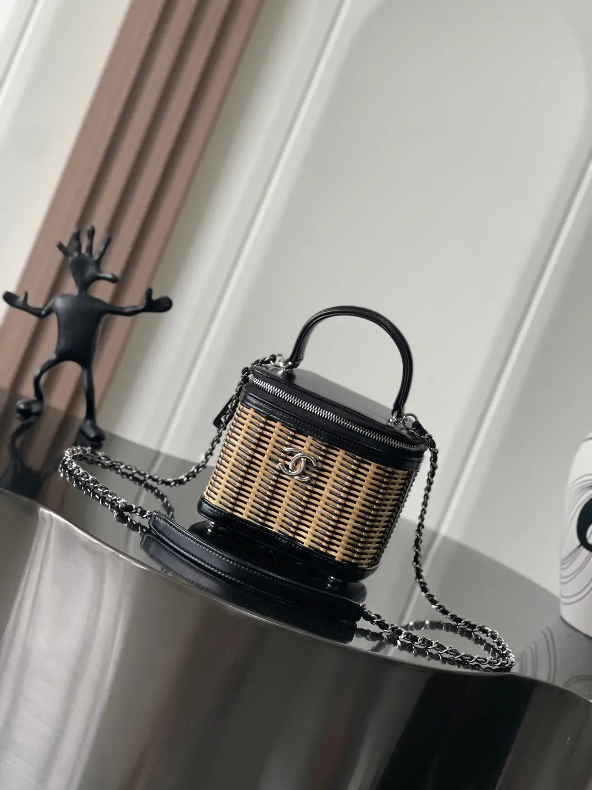 Chanel Woven Rattan Cosmetic Bag image 1