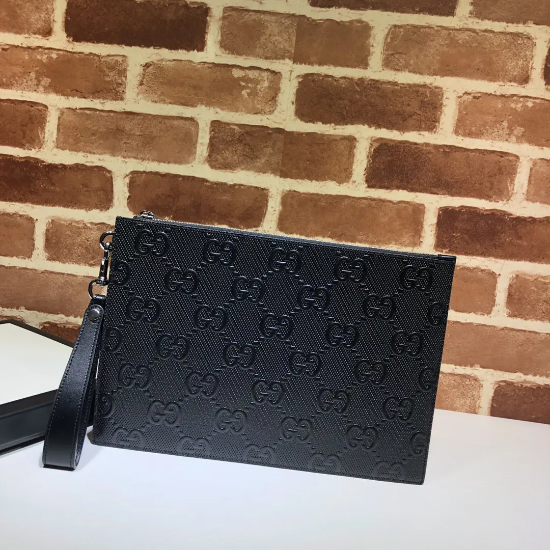 Gucci Black GG Embossed Clutch image 1