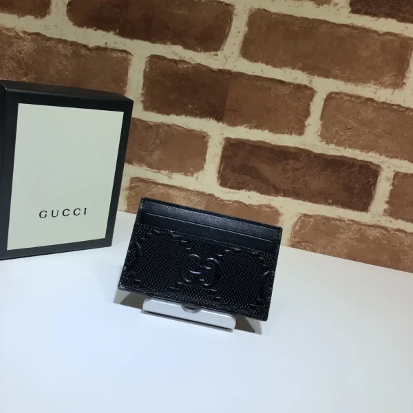 Gucci Black Embossed Card Holder image 1