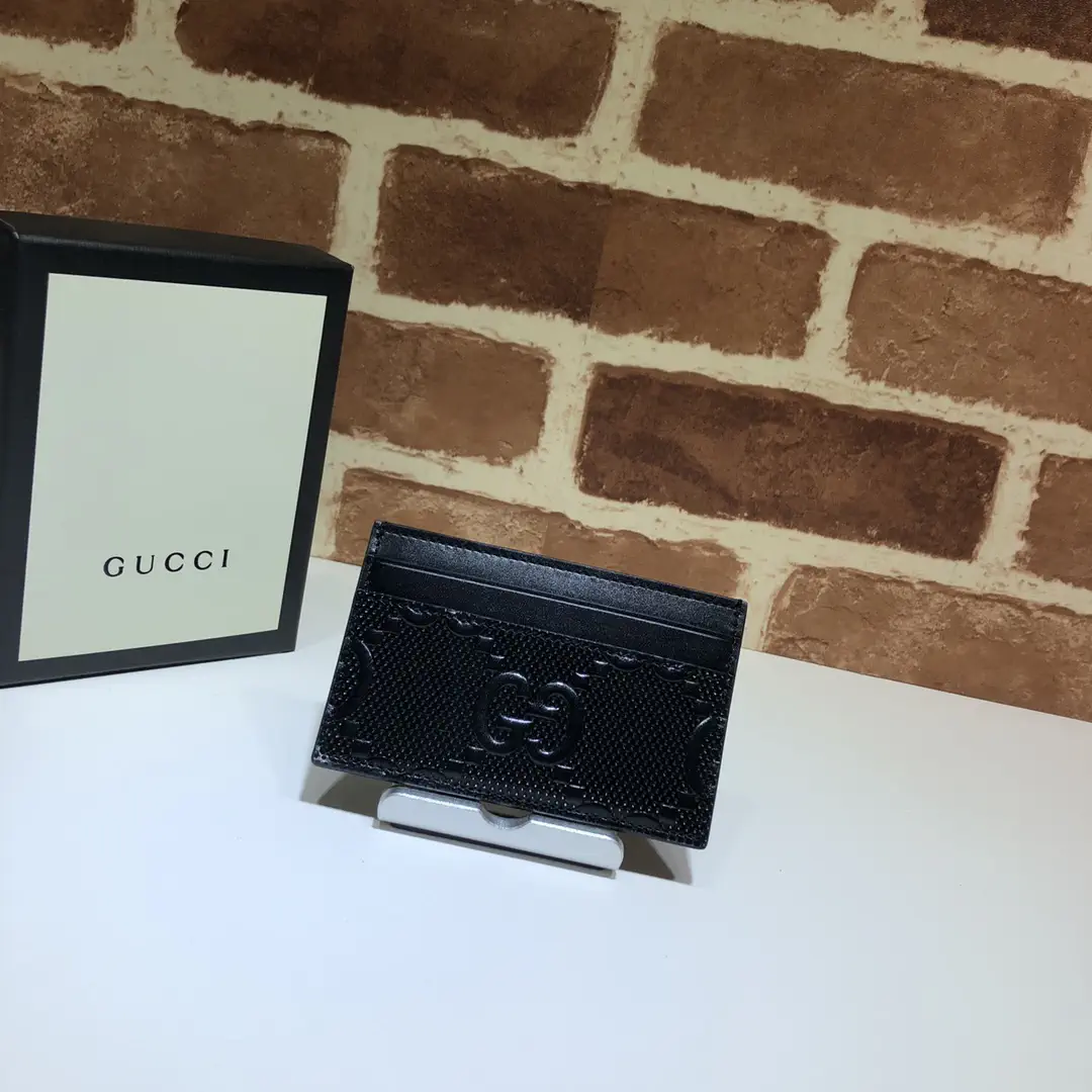 Gucci Black Embossed Card Holder image 1