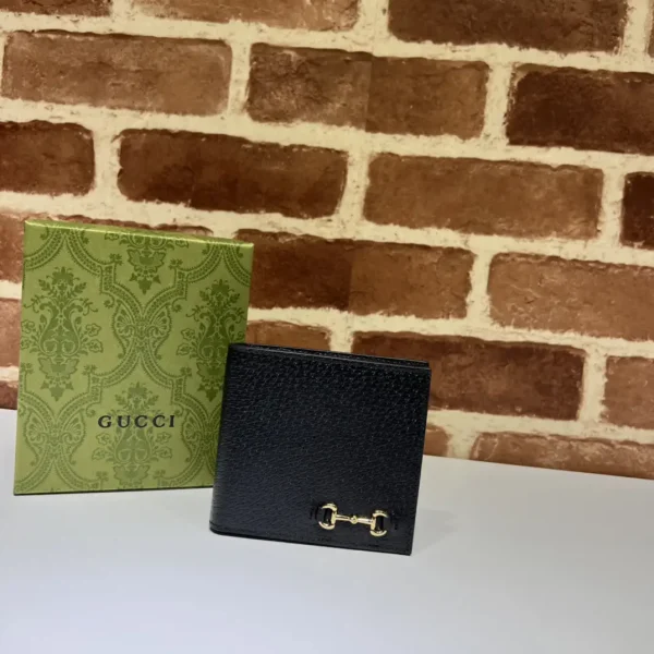 Gucci Black Bifold Wallet with Horsebit Accent image 1