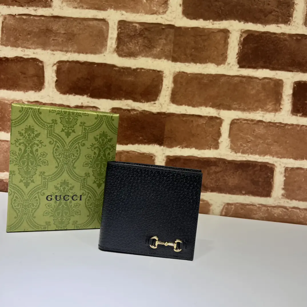 Gucci Black Bifold Wallet with Horsebit Accent image 1