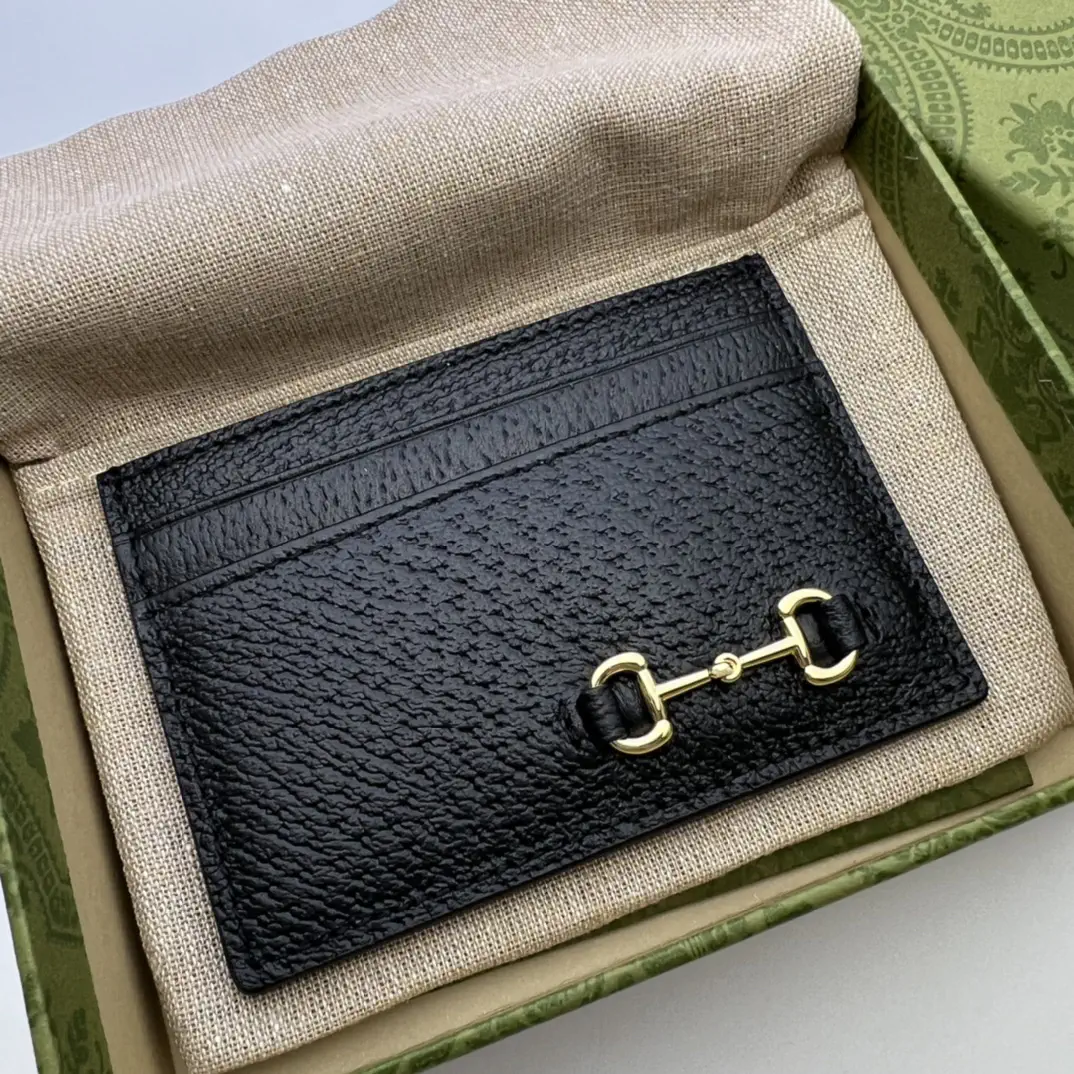 Gucci Black Card Holder with Horsebit Detail image 1