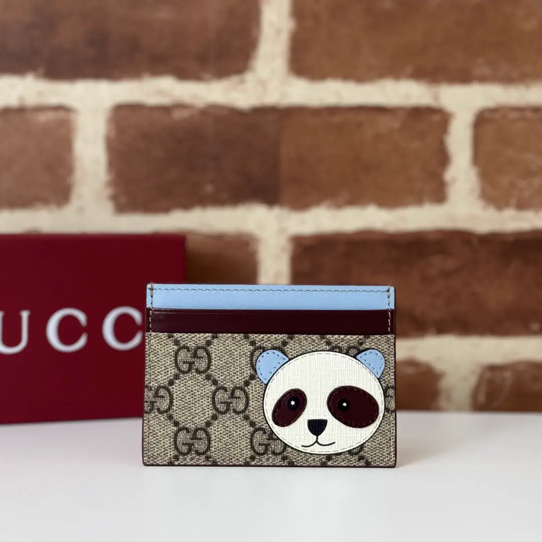 Gucci Panda Applique Monogram Card Holder image 1