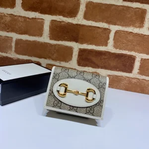 Gucci Monogram Short Wallet with White Leather Accent image 1