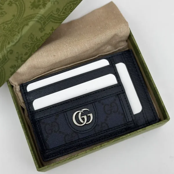 Gucci Navy Monogram Card Holder image 1