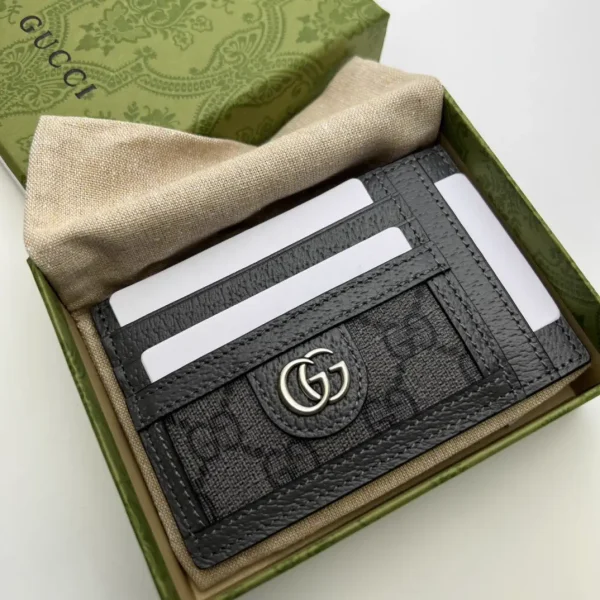 Gucci Gray Monogram Card Holder image 1