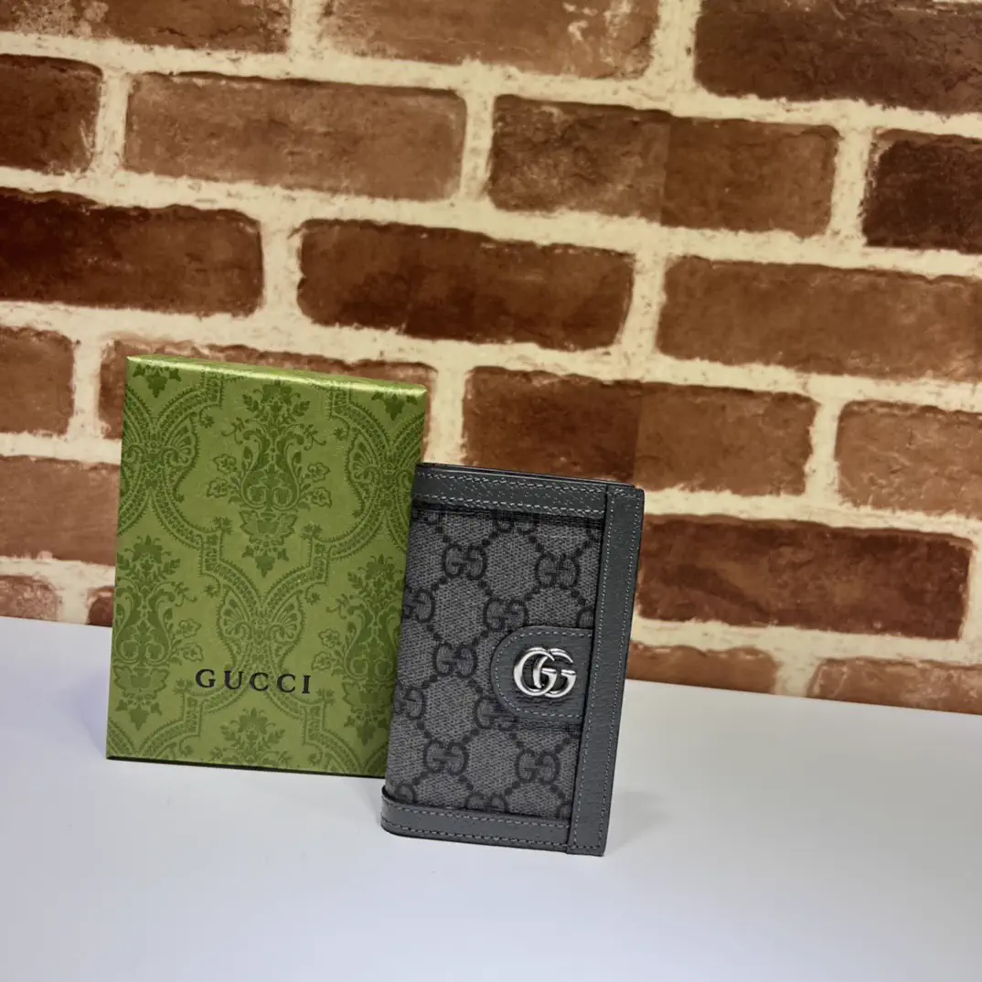 Gucci Gray Monogram Card Holder image 1