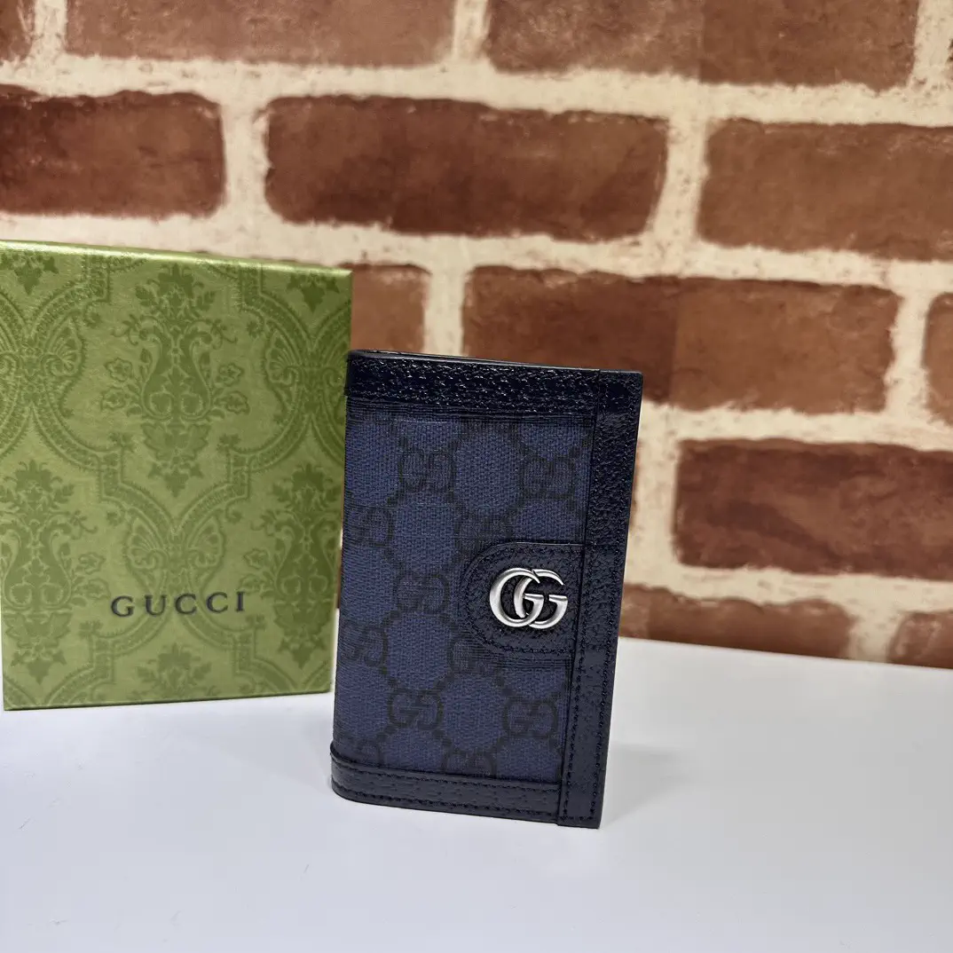 Gucci Dark Blue Monogram Card Holder image 1