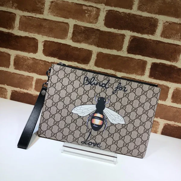 Gucci Bee Print Monogram Clutch image 1