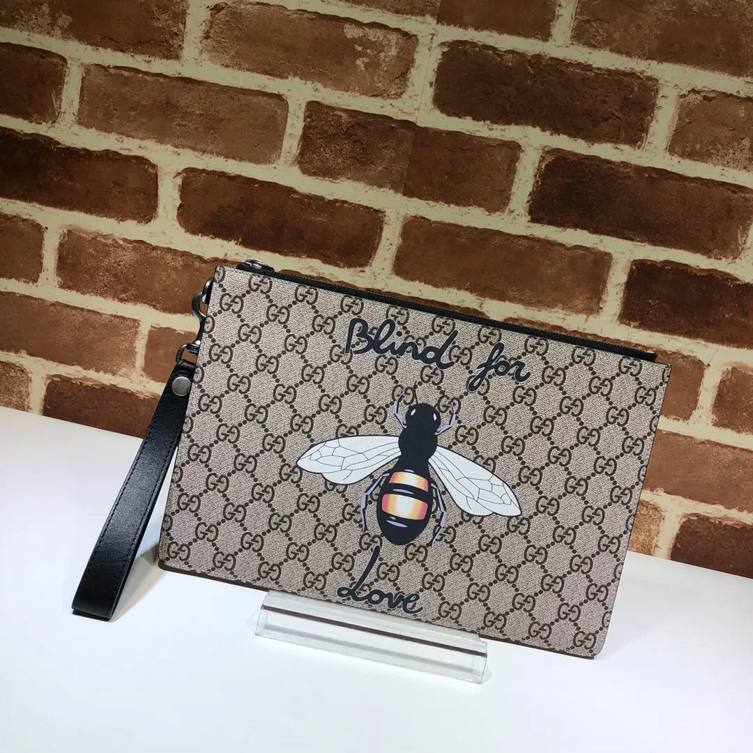 Gucci Bee Print Monogram Clutch image 1