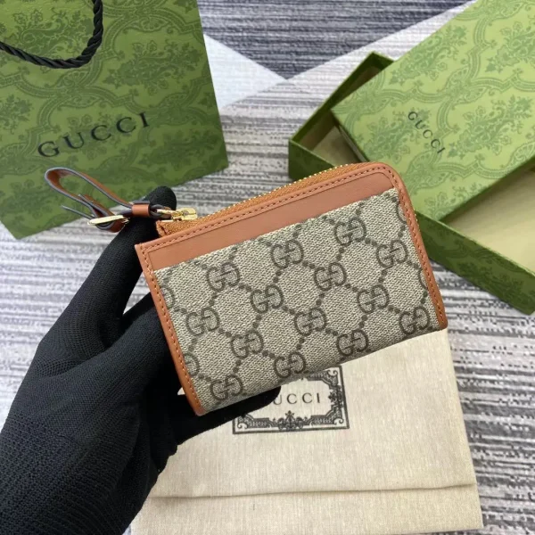 Gucci GG Emblem Monogram Card Holder with Wrist Strap image 1