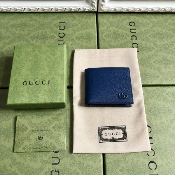 Gucci Navy Blue Leather Bifold Wallet image 1