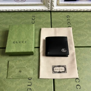 Gucci Black Leather Bifold Wallet with GG Logo image 1