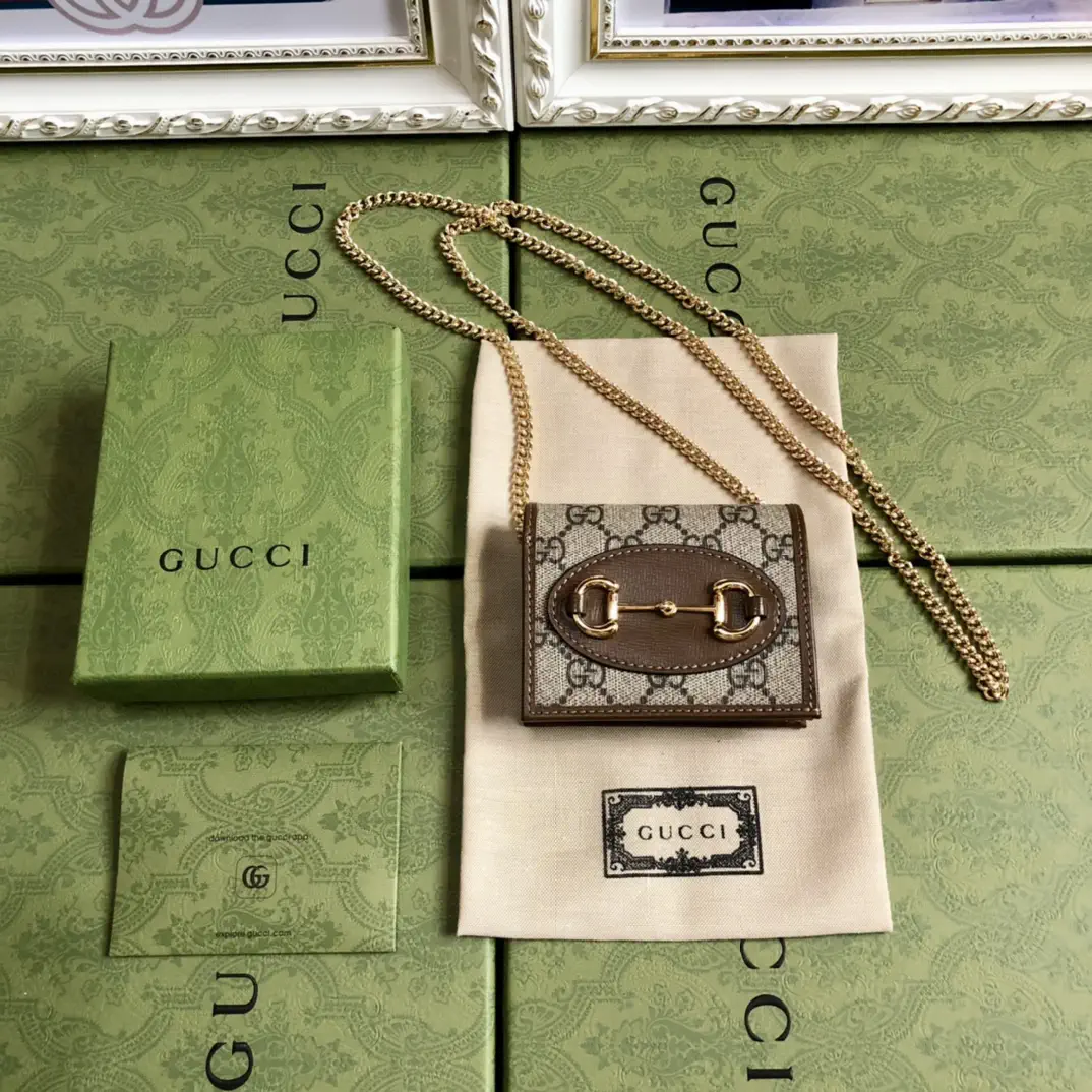 Gucci Monogram Chain Card Holder image 1