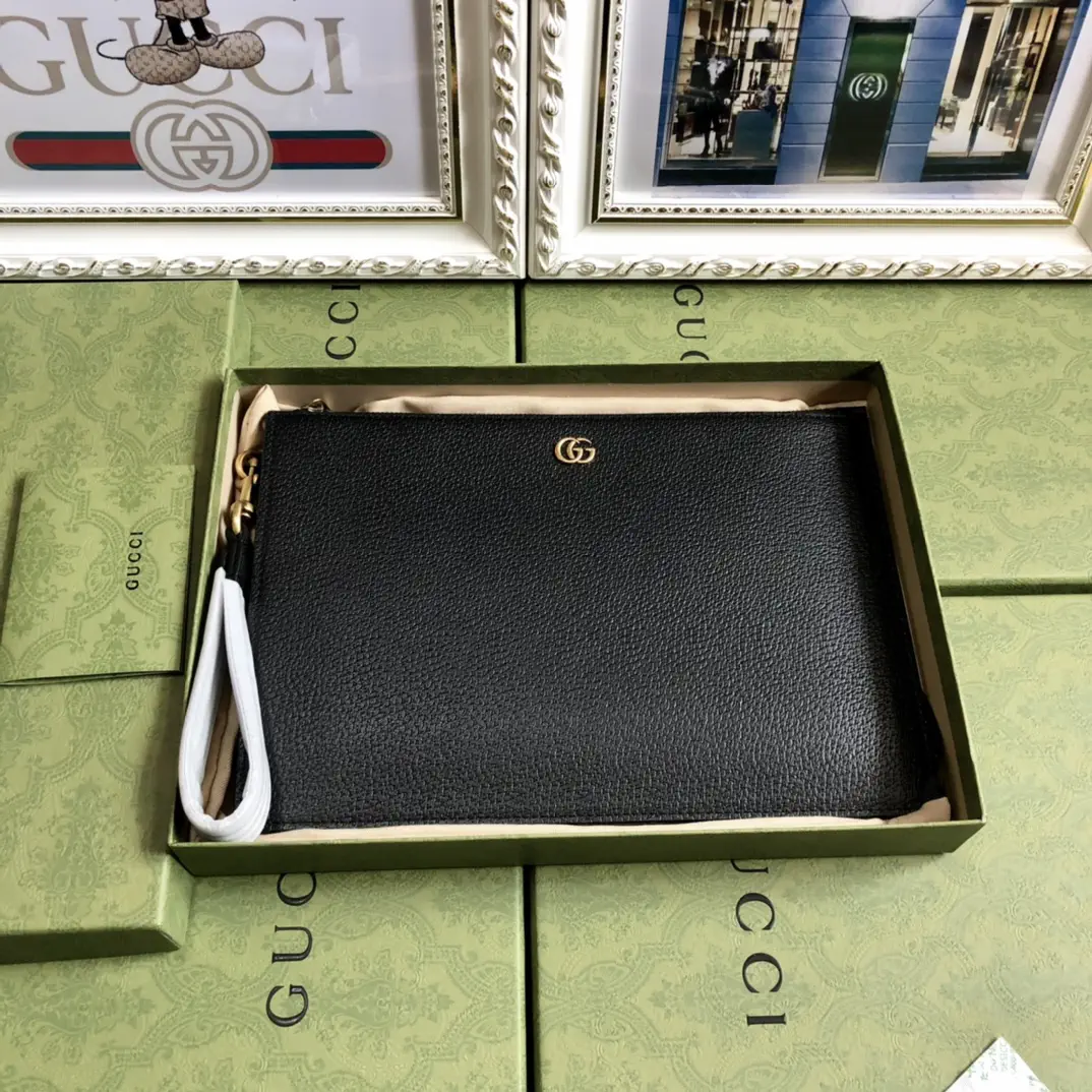 Gucci Black GG Logo Clutch image 1