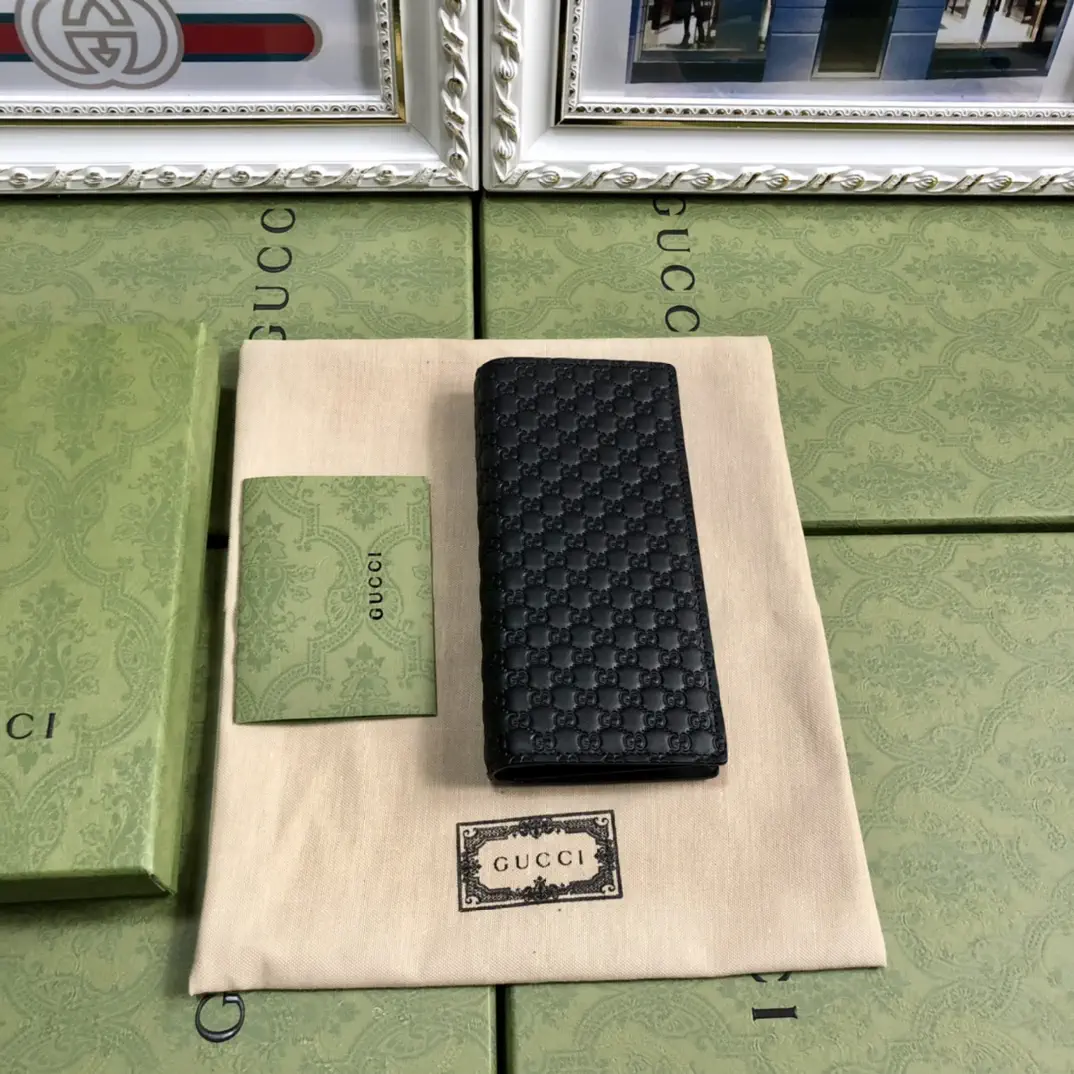 Gucci Black Embossed Long Wallet image 1